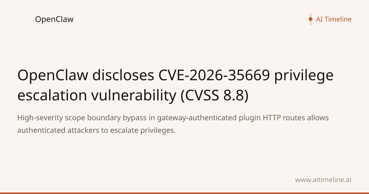 OpenClaw discloses CVE-2026-35669 privilege escalation vulnerability ...